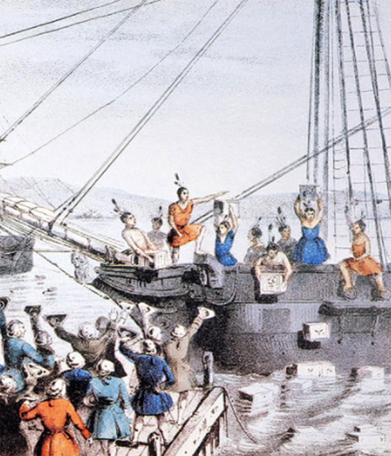Dumping Tea in Boston Harbour