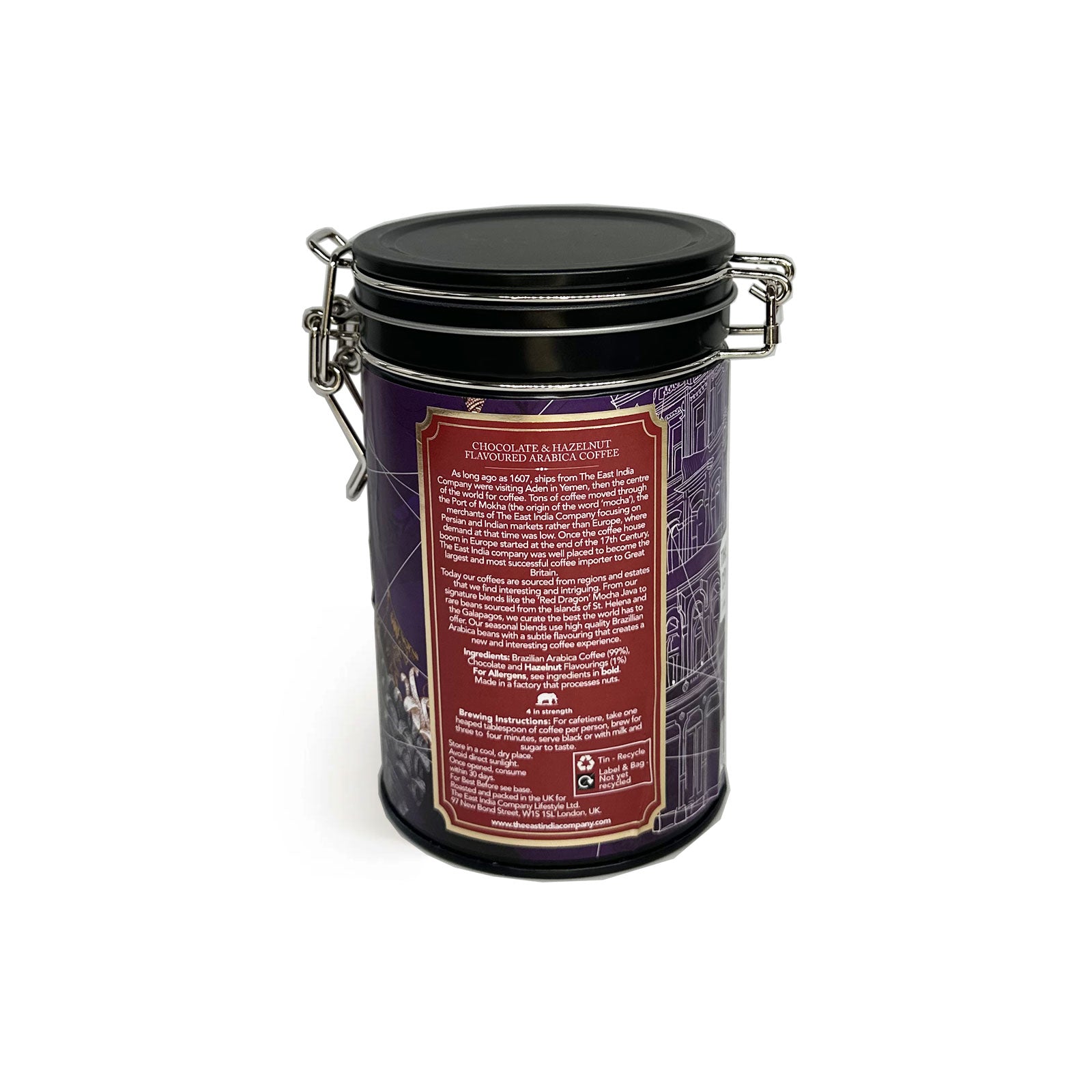 Chocolate & Hazelnut Flavoured Coffee Tin 150g – The East India
